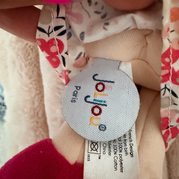 Jolijou Paris Demoiselle My First Doll Pink Floral Dress Lovey Plush 7" - Picture 6 of 10